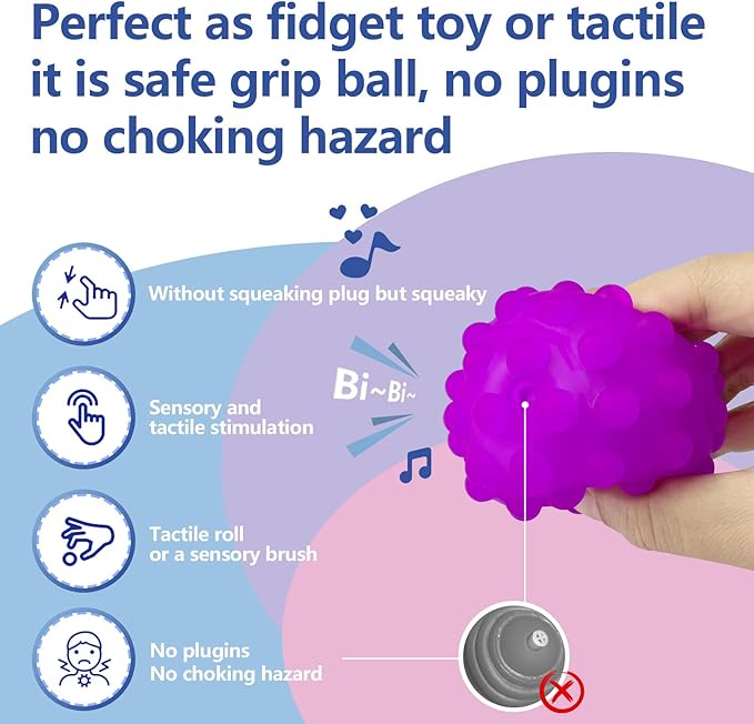 Baby Textured Multi Ball Set, 6pcs Colorful & Bright Child Touch Hand Ball Toy Infant Sensory Balls Massage Soft Ball, 6-12 Months Baby Learning Grasping Soft Sensory Toys for Kids Gift