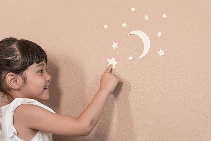 Starry Night Series (48 pcs/Pack), Glow in The Dark Educational Wall Stickers, The Eco-Friendly and Brightest Wall Stickers for Ceiling, Bathtime, Bedroom, Party, Decor