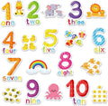 Whaline 40Pcs Number Thick Gel Clings Cute Animals Numbers 1-10 Window Gel Decals Colorful Word Spelling Window Clings for Early Education Learning Home Classroom Nursery Decor
