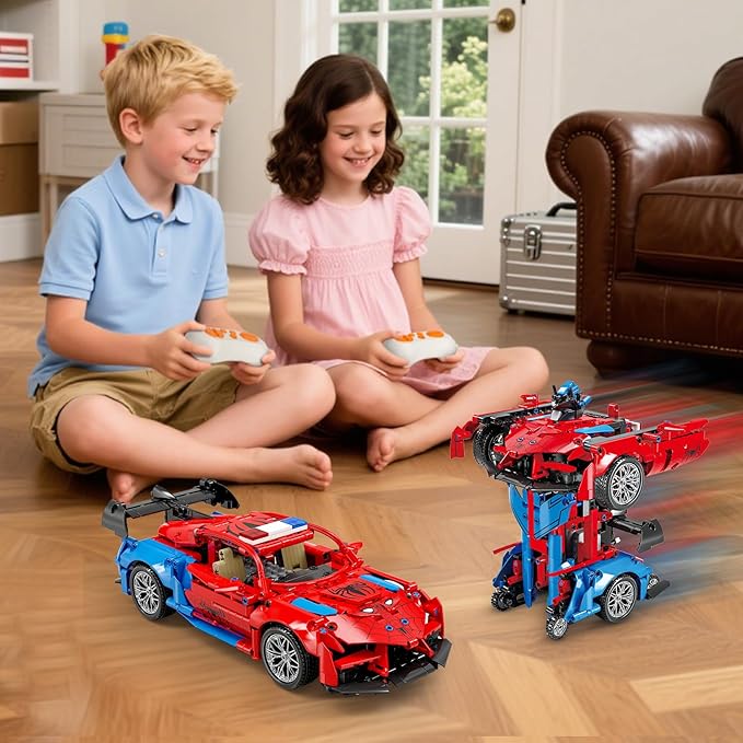 2 in 1 Remote Control Racing Car Building Blocks, Compatible with Lego STEM Toy Building Toys 694 PCS, Gifts Toys for Age 6-12 Years Old Kids Boys