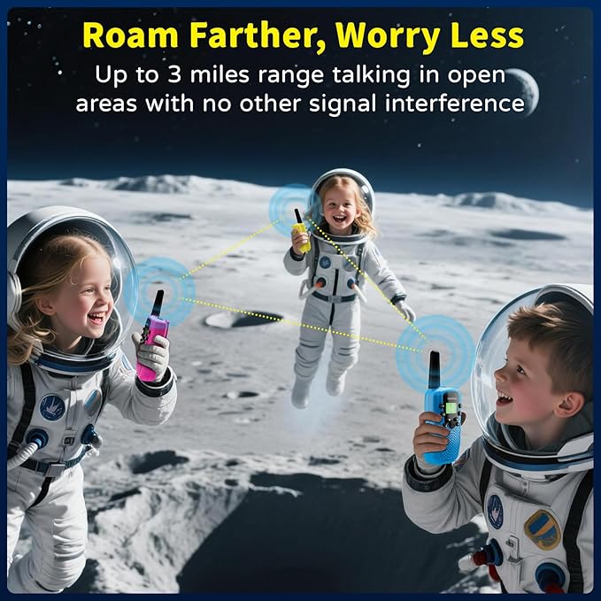 Walkie Talkies for Kids, Walkie Talkie Toys for Girls Boys, Xmas Gifts for Grandkids, Built-in Flashlight, Gifts for 3 4 5 6 7 8 9 10 Year Old Girl Boys, Kids Stocking Stuffers
