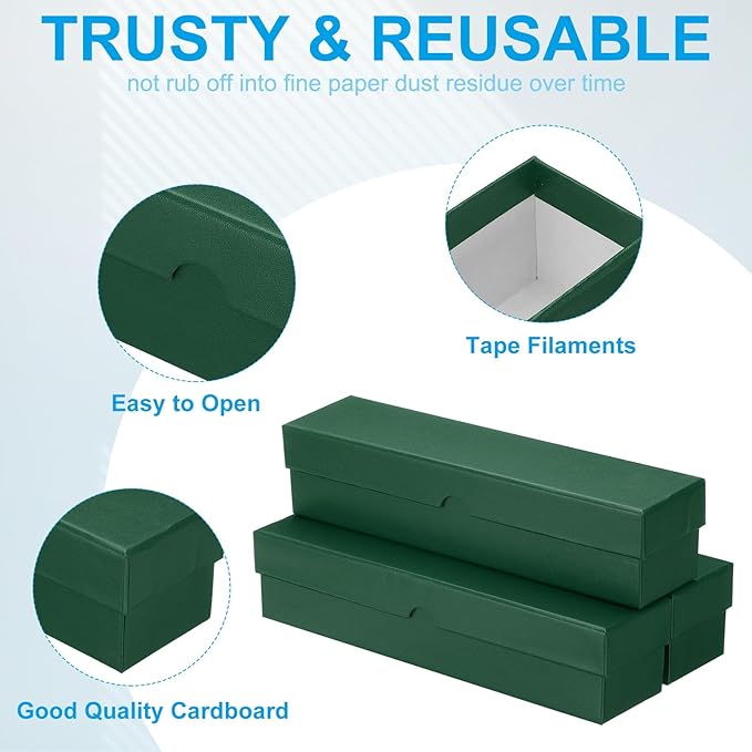 PATIKIL Coin Storage Box, Coin Collecting Cardboard for Collectors, Green, 3 Pcs