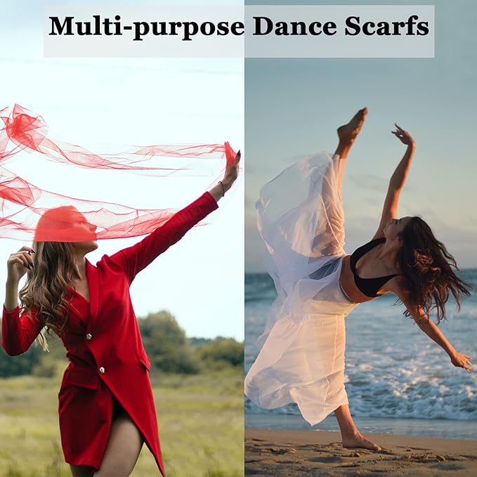 Dance Scarves for Kids 12 Pcs - Upgraded Play Scarves for Babies, Toddlers, Children - Movement Square Juggling Silk Music Dancing Scarf - Rhythm Band Pro (6 Colors, 24" x 24")