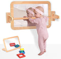 Montessori Baby 2-in-1 Shatterproof Safety Mirror with Pull-Up Bar - Infant Wall Mount & Floor Play for Tummy Time (6-18 Months)