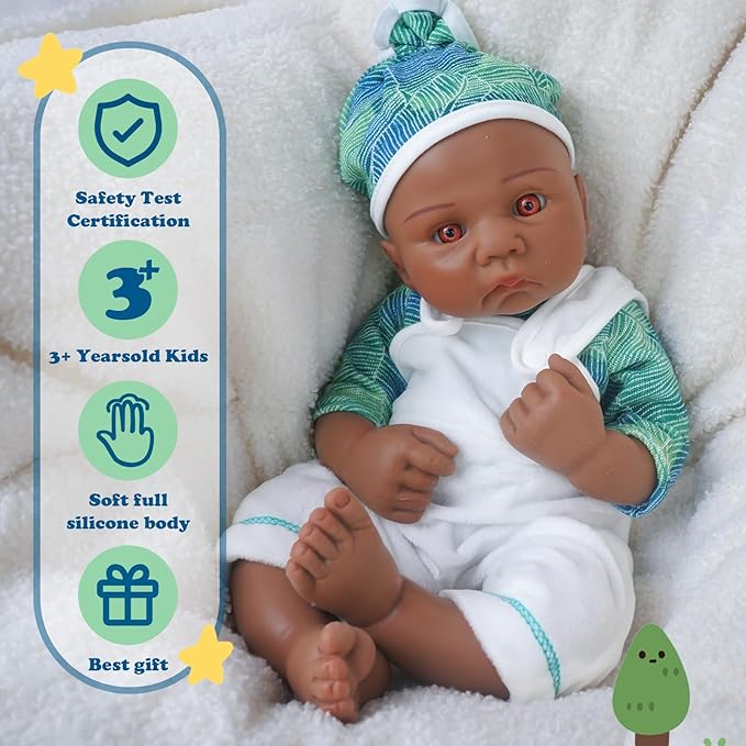 Boy 15 Inch, Full Silicone Baby Doll, Realistic Baby Dolls, Realistic Veins & Pose, Not Vinyl, Reborn Baby Dolls Silicone Full Body, Gift Set