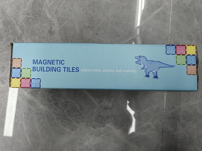Dinosaur Toys Magnetic Tiles - Magnet Building Blocks for Toddler Kids Toys STEM Sensory Outdoor Toy for 3+ Year Old Boys and Girls, Dinosaur World Creative Games Kids