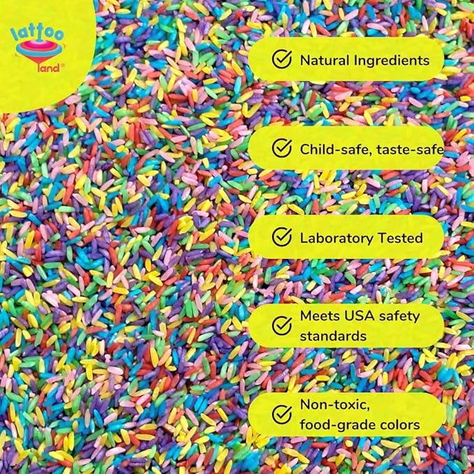 6 Colored Rice Sensory Bin Filler 6 LB (1 LB Each)| Non-Toxic & Child-Safe Montessori Sensory Play for Toddlers | Sensory Table Filler | Color Sorting & Perception | Learning Activity