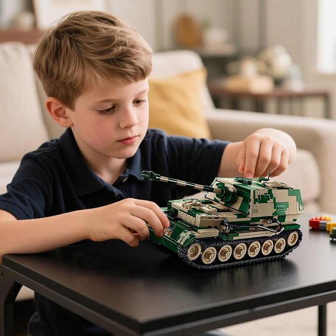 Elefant Tank Destroyer Building Set for Adults-Compatible with Lego Military, Collectible Army Model, Gift Ideal for Military Enthusiasts (826 PCS)