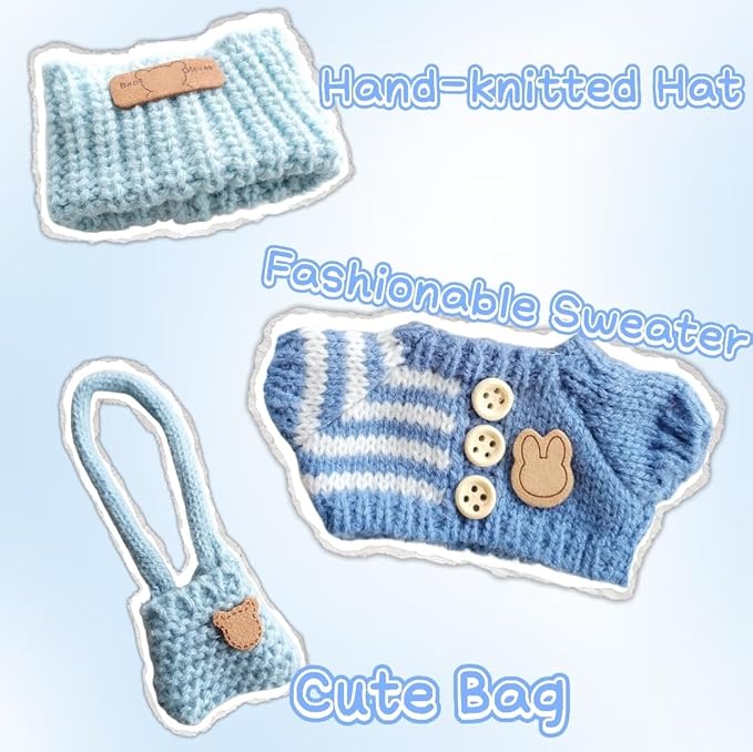 15cm & 17cm Doll Clothes Outfits Set - Premium Dress Up Bundle with Exquisite Accessories | Soft Fabric Fashion Doll Costume for 15-17cm Dolls (Blue)