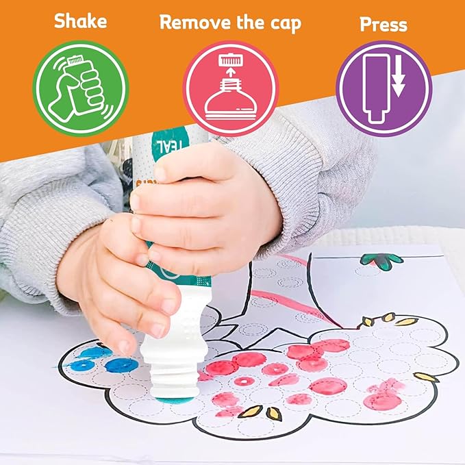 Dot Markers, Bingo Daubers, Washable 8 Colors Dot Markers for Toddlers and Kids Dot Art. Toddler arts and crafts