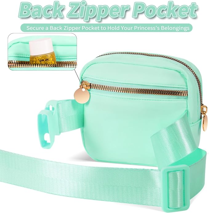 Mini Belt Bag Fanny Pack with Initials Letter Patch Small Crossbody Bags Cute Stuff Birthday Gifts for Teenager Girls Trendy Stuff for Teens - Light Green,L