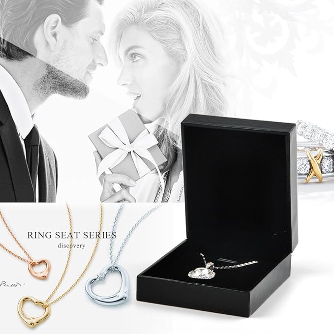 Oirlv Black Pendant Gift Box Wedding/Propose Jewelry Box Velvet Insert