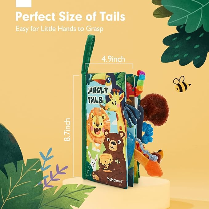hahaland Baby Books 0-6 Months,Infant Tummy Time Toy Sensory Toys 6 to 12 Months Touch Feel Book Travel Toy Gifts for Boy Girl 0-3 Month Baby Shower Christmas Birthday Gifts Stocking Stuffers (Single)