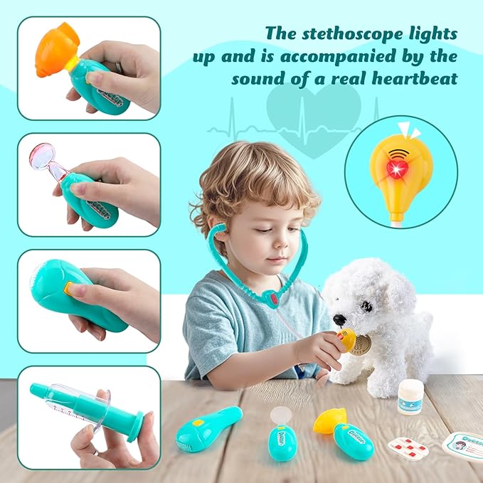 Doctor Kit for Toddlers 3-5, Kids Veterinarian Playset Doctor Set, Fun Role Playing Game Doctor Play Gift for Kids