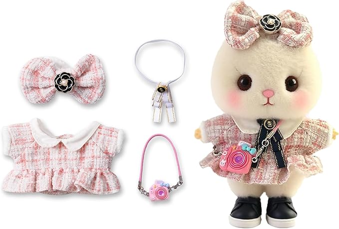 17cm Doll Clothes Set & Outfit Set for 17cm Dolls - Premium Fashion Dresses with Accessories, Luxury Chic Doll Clothing & Style Bundle,Just Clothes (Style-13)