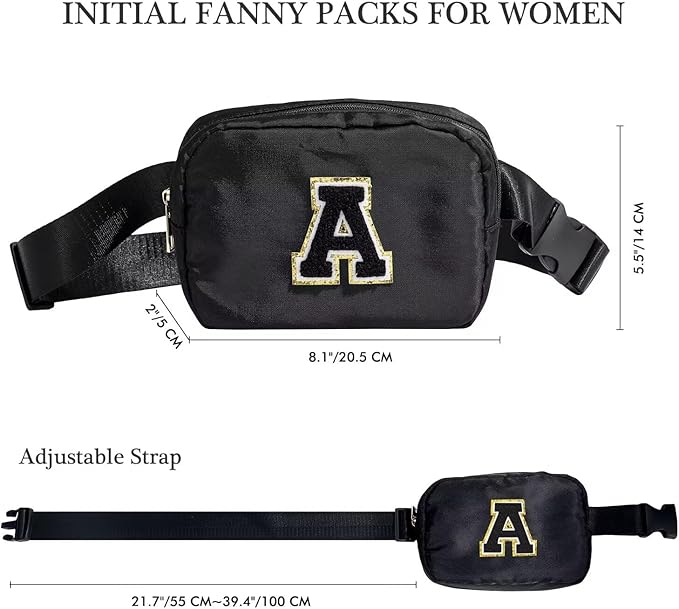 YOOLIFE Birthday Gifts for Women - 30th 40th 50th 60th 70th Birthday Gifts for Mom Daughter Her Friend Sister Girlfriend, Personalized Gifts Christmas Gifts, Initial Belt Bag Crossbody Bags N
