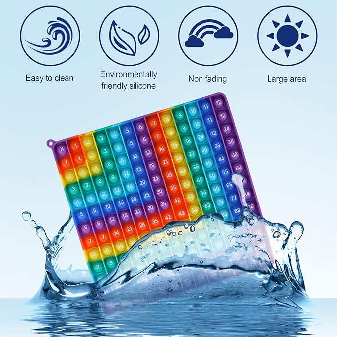 Multiplication Game Table Digital Multiplication Board Game, Addition and Multiplication in One, Rainbow Dimple Fingertip Toy, Create Stress-Relieving Math Manipulation (1 Piece)