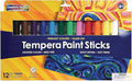 Creativity Street Glide-On Tempera Paint Sticks, 12 Assorted Primary Colors, 5 grams, 12 Count