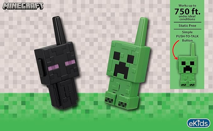 eKids Minecraft Walkie Talkies for Kids, Indoor and Outdoor Toys Designed for Fans of Minecraft Toys