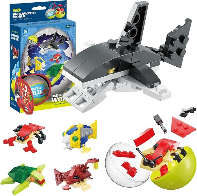 Sea Animals Building Block Stocking Stuffers Classroom Prizes Christmas Birthday Gifts Toy Building Sets for Kids 6-12