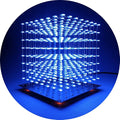 3D Led Cube Light DIY Kit with 3D Animation Editing Software Squared LED 8x8x8 Electronic Toy for Children and Teenagers Learning Activities Suit(3D8S-BLUE)