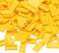 PATIKIL 555 Pcs Flat Blocks Bulk, 1x2 Square Yellow Classic Tiles Smooth Surface Mini Building Blocks Accessories Compatible Bricks Kits for Building Floor Walls Mosaic Pixel Arts