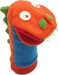 Cate & Levi Hand Puppets - Made in Canada - Eco Friendly Polar Fleece - with Movable Mouth (Dinosaur)