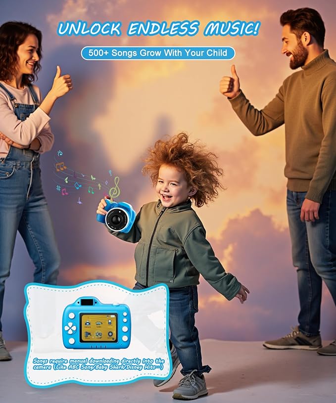Kids Camera Toys for 5-12 Year Old Girls Boys,1080P Kids Digital Camera with Projector, Digital Video Camera with Music Download for Girls and Boys,Best Chritmas Birthday Festival Gift for Kid (Blue)
