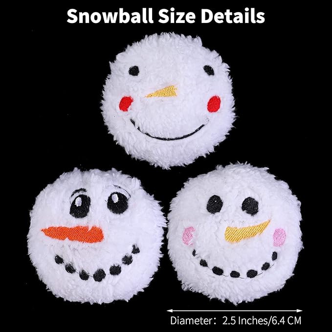 Aneco 12 Pack Snow Toy Ball Set Plush Snowmen Balls Snow Fight Ball with 1 Bag Realistic for Adult Kid Winter Game