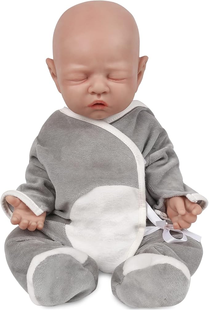 Vollence 18 inch Sleeping Silicone Baby Doll That Look Real,Reborn Baby Doll,Real Lifelike Baby Dolls - Boy