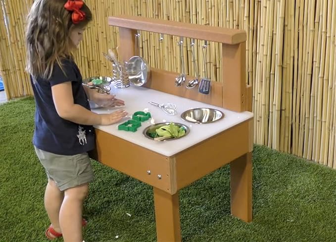 Kids' Station Indoor/Outdoor Toddler MUD Kitchen with Utensils