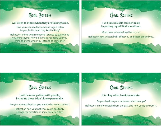 Really Good Stuff Self Care Reflection Cards-Mindful Thinking, Positive Affirmations, Meditation Techniques to Manage Emotions and Feelings for Kids and Adults