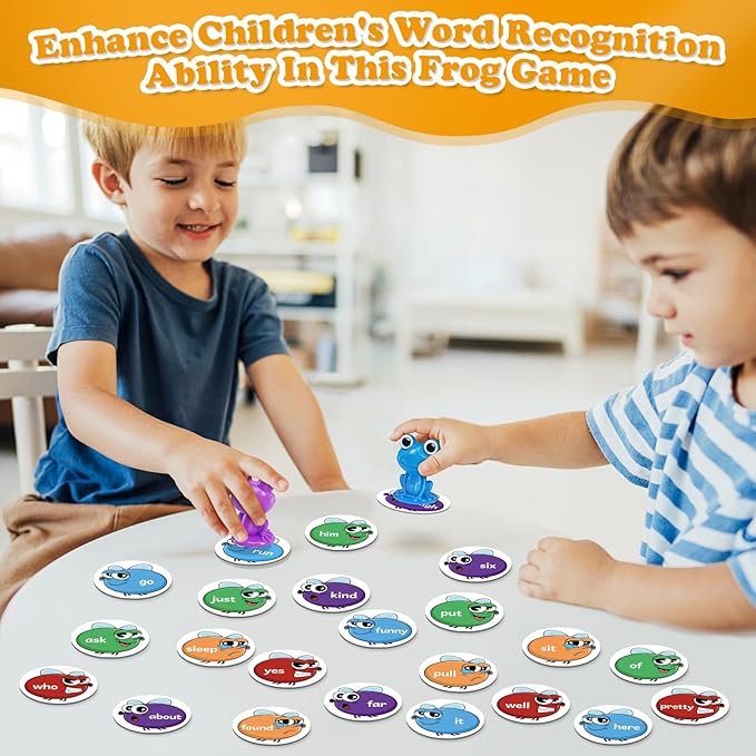 Torlam Sight Word Games Frog Site Words Educational Flash Cards Kindergarten Phonics Learning Games Toys for Kids, Homeschool Supplies, Pre-K, Kindergarten, 1st, 2nd, 3rd Grade Classroom Must Have