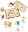 Wooden Puzzles Toddler Toys Gifts for 3 Year Old Boys Girls, Animal Jigsaw Puzzles Montessori Toys Preschool Learning Activities, Gift for Girls Boys (Animal Letters)