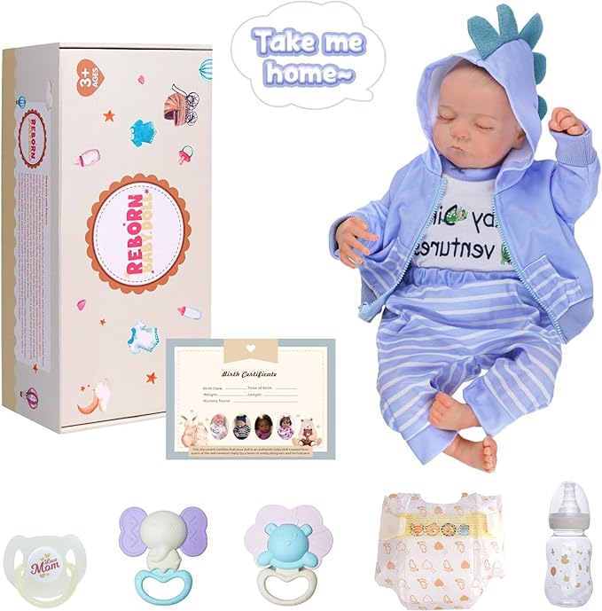 ADFO Reborn Baby Dolls Girl Realistic, 20 inch Lifelike Realistic Girl Newborn Real Life Baby Girl Dolls Soft Vinyl and Cloth Body with Clothes and Toy Gift for Kids Age 3+