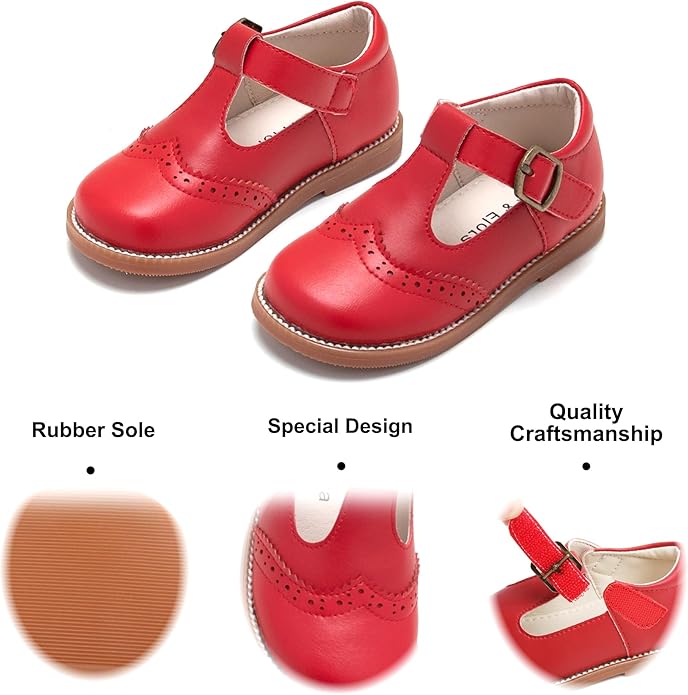 Felix & Flora Toddler Little Girl Mary Jane Dress Shoes - Ballet Flats for Girl Party School Shoes