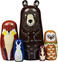 HYCLES Nesting Dolls Russian Matryoshka Wood Stacking Nested Set for Kids Handmade Toys for Children Kids Christmas Birthday Decoration Halloween Wishing Gift