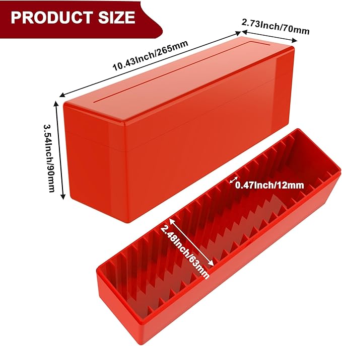 Plastic Coin Slab Storage Box – 20-Slot Coin Holder Organizer Case Fits for PCGS NGC PMG PCCB Slabs, Secure Coin Collection Box for Collectors, Home, Office, Bank Use (Box Only, Red)