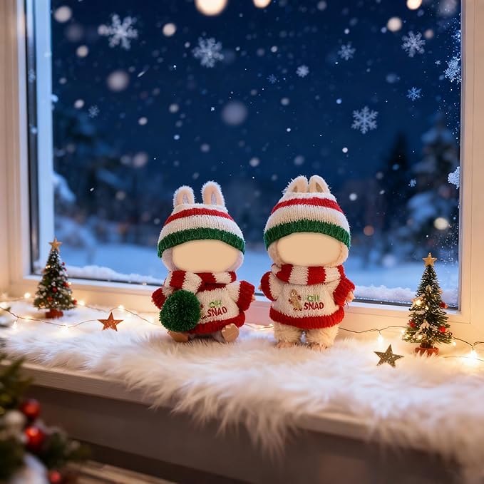 3 Pack Christmas Clothes for 17cm Doll (No Doll), Outfits for 15/17cm Dolls, Stylish Adorable Christmas Clothe Accessories