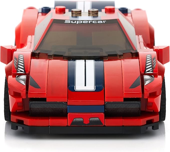 Block Builder Ferrari F8 Racing Car Building Block Set (306 Pieces). Racing Car Building Blocks for Kids and Adults
