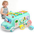 Baby Bus Xylophone Toys for 1 Year Old Girl Gifts, 5-in-1 Montessori Baby Musical Bus Toys for Toddler 1-3, Shape Sort Educational Early Learning Toy 1st First Birthday Gifts for Girls Boys