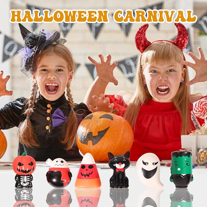 New 6 Pcs Halloween Squishy Toys,Halloween Squishies Party Favors Slow Rising Gift Box Halloween Treat Bag Classroom Prizes Soft Stress Relief Toys for Kids Toddlers(6pcs-2)