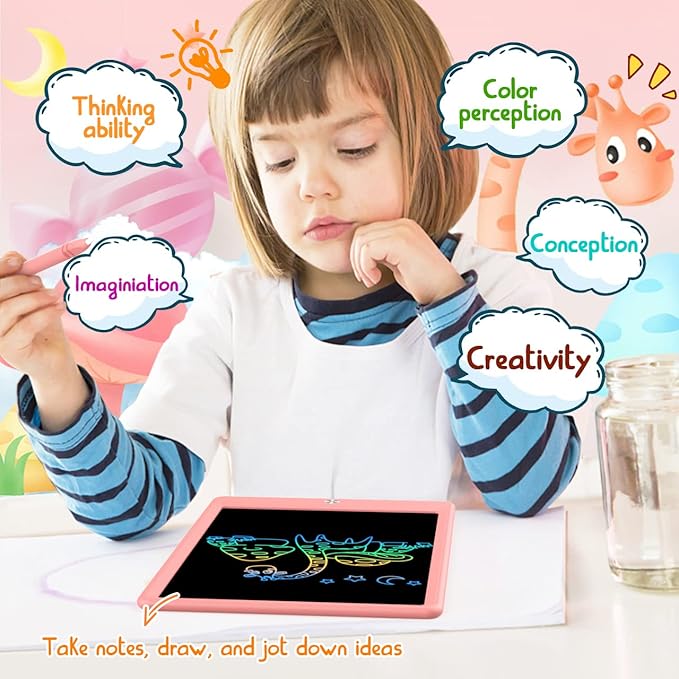 Toddler Toys for 3-6 Years Old Girls Boys, LCD Writing Tablet 8.5 Inch Doodle Board, Electronic Drawing Tablet, Drawing Pads,Travel Gifts for Kids Age 3 4 5 6 7 Year Old Girls Boys (Pink)
