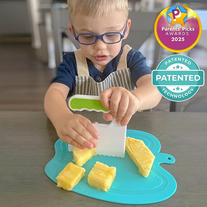 TOVLA JR. Kids' Cutting Set | Montessori Safe Kitchen Knives for Cooking| Kitchen Safety for Toddlers | Boost Confidence and Encourage Picky Eaters