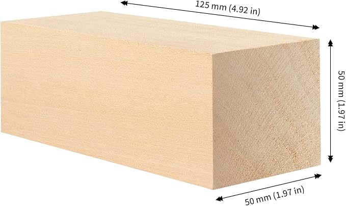 JAPCHET 12 Pieces 5 x 2 x 2 Inch Basswood Carving Blocks, Natural Carving Blocks, Unfinished Whittling Wood Blank Blocks for Crafting