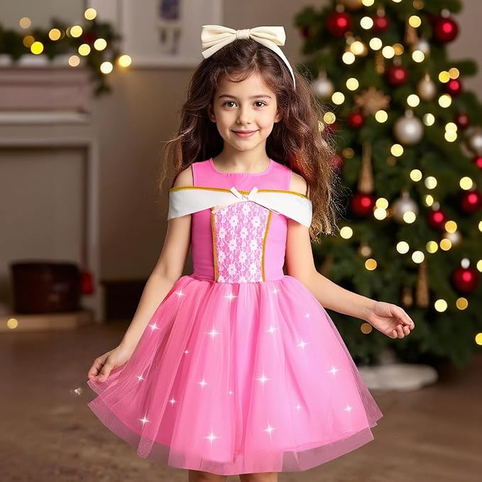Meland Princess Dress Up - Dress Up Clothes for Girls with Toys,Christmas Birthday Gift for Toddler Girls 3,4,5,6,7,8 Years