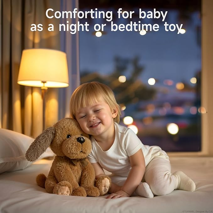 OR OR TU Baby Animated Plush Dog, Interactive Singing Talking Puppy Dog Musical Stuffed Animal Toys, 10”