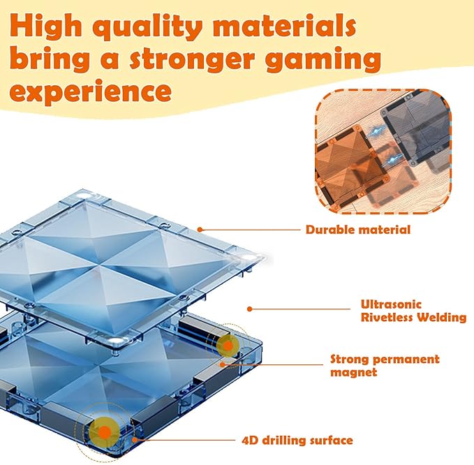 Magnetic Tiles, 4D Colored Window Assembly Puzzle Magnetic Building Blocks Children Educational Toys for Toddlers Kids 3-12 100PCS