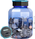 X-Large Piggy Bank for Adults Kids, Vcertcpl Digital Coin Counting Bank with LCD Counter, 2.4L Capacity, Great Coin Counter Bank Money Counting Jar with Total Amount Displayed (Blue2, X-Large)