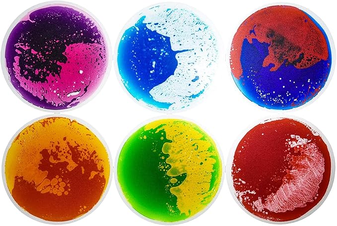 Art3d Liquid Sensory Floor Decorative Tiles,19.7"x19.7" Pie, Colorful, 6 Tiles